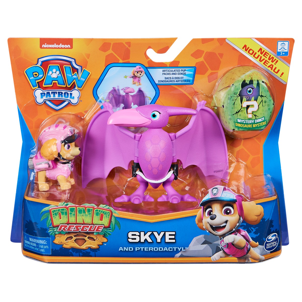 Set 2 figurine Paw Patrol Dino Rescue, Skye and Pterodactyl, 20126401