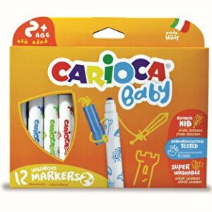 Carioca super lavabila Carioca Baby, varf rotunjit special, 12 culori
