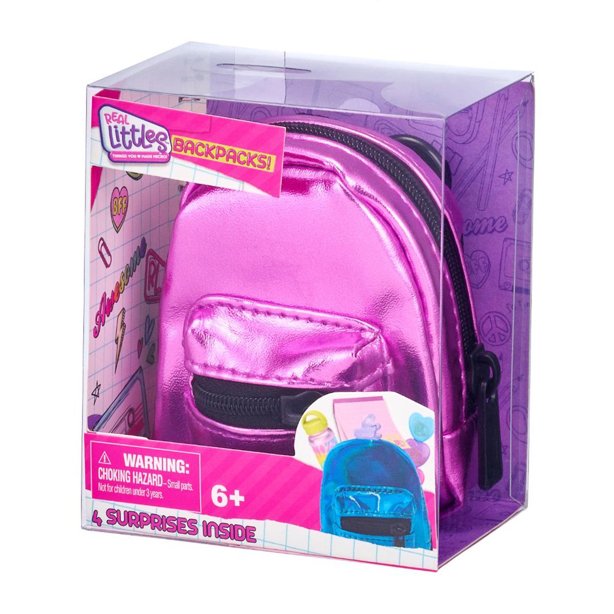 Mini ghiozdanel cu 4 surprize, Real Littles, S3, Roz 1 Mini ghiozdanel cu 4 surprize, Real Littles, S3, Roz