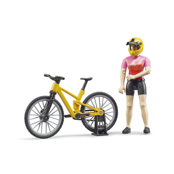 BRUDER - FIGURINA CICLISTA CU BICICLETA DE MUNTE