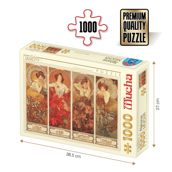Puzzle adulti Alphonse Mucha - The Precious Stones/Pietre pretioase - 1000 Piese