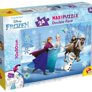Puzzle de colorat maxi - Frozen la patinoar (24 piese)