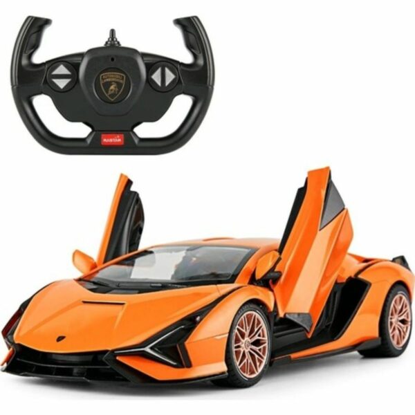 Masinuta cu telecomanda, Rastar, Lamborghini Sian, Portocaliu, 1:14