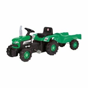 Tractor cu pedale si remorca, verde, Dolu,143 x 45 x 53 cm