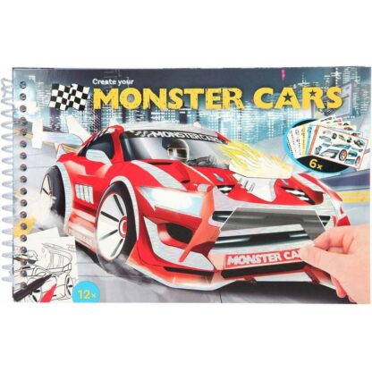 721 5205857 1 Carte de colorat cu stickere Monster Cars Depesche PT11884 B370721