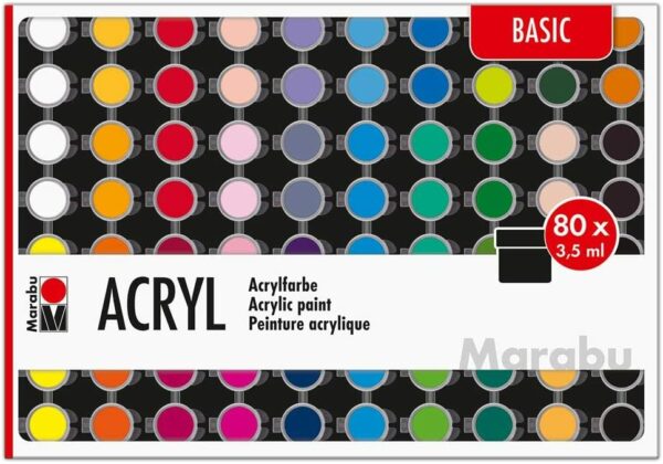 Set 80 culori - Basic Acrylic Paint | Marabu