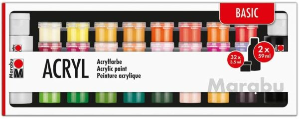 Set 34 culori - Basic Acrylic Paint | Marabu - imagine 2