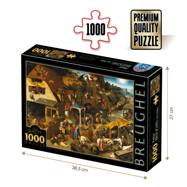 Puzzle Bruegel cel Batran - Puzzle adulti 1000 piese - Netherlandish Proverbs/Proverbe olandeze