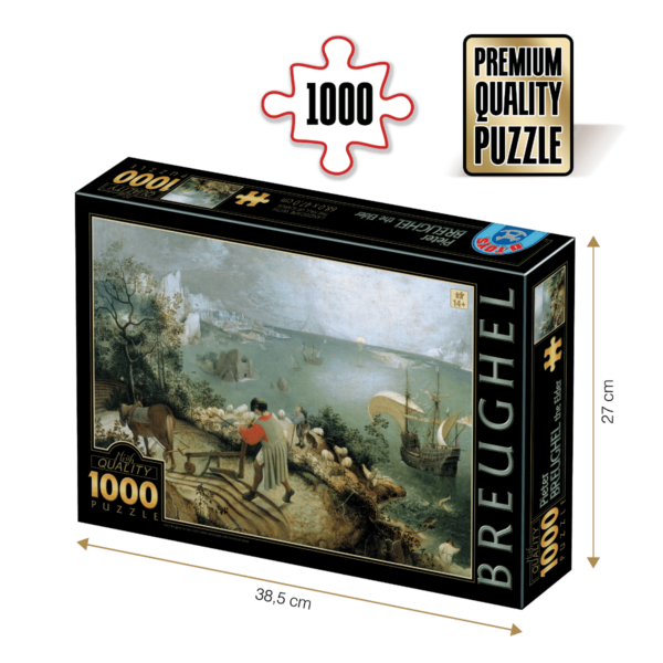 Puzzle Pieter Bruegel cel Batran - Puzzle adulti 1000 piese - Landscape with the Fall of Icarus/Caderea lui Icarus