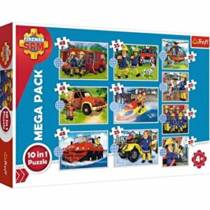 Puzzle 10 in 1 Pompierul Sam - Salvarile pompierului Sam, 329 piese