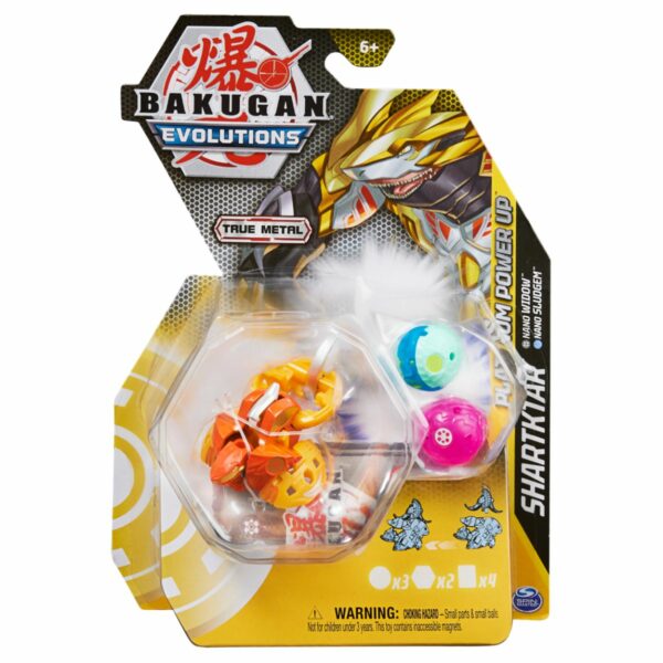 Figurina metalica Bakugan Evolutions, Platinum Powerup S4, Shartktar, 20135593