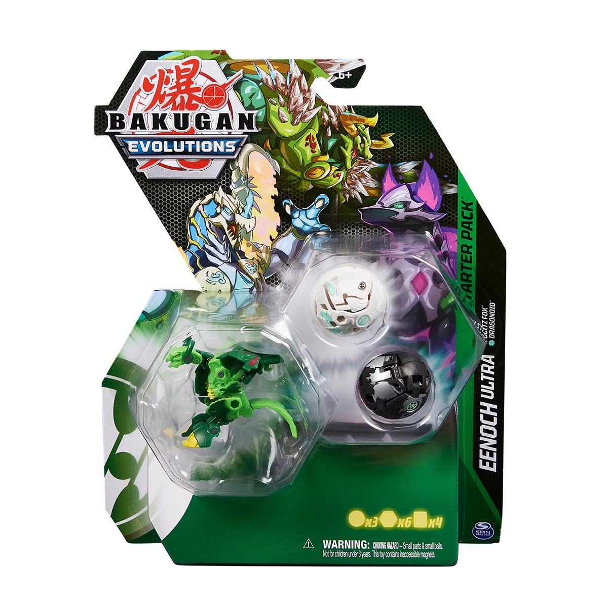 Figurina Bakugan Evolutions, Starter Pack 3 piese, Eenoch Ultra, S4, 20135108