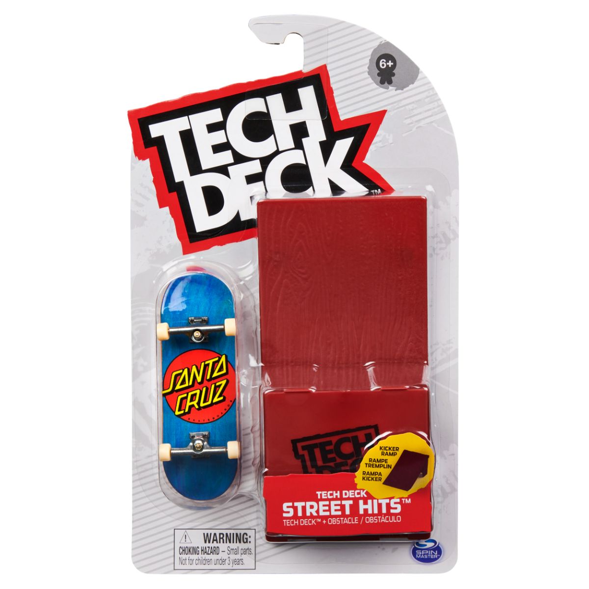 Mini placa skateboard, Tech Deck Santa Cruz, cu obstacol inclus 20127708