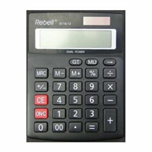 Calculator de birou Rebell 8118-12, dual power, 12 digits, negru, 137x104x23 mm