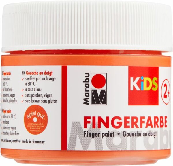 Vopsea - Marabu Finger Paint Kids, 013 Orange, 100ml | Marabu