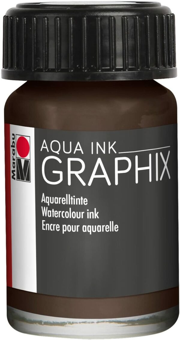 Vopsea - Aqua Ink 045 - Dark Brown, 15 ml | Marabu