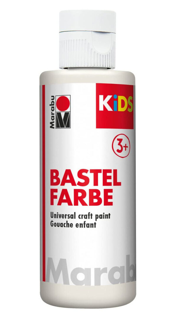 Vopsea pentru copii - Marabu Kids Bastel Fabre, 070 White, 80ml | Marabu
