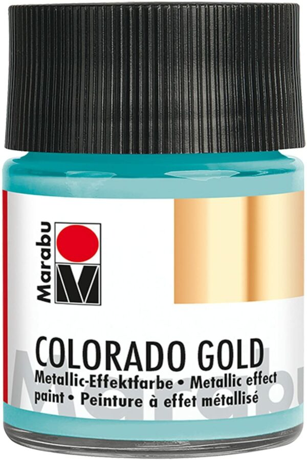 Vopsea - Colorado Gold 758 - Metallic Turquoise, 50 ml | Marabu