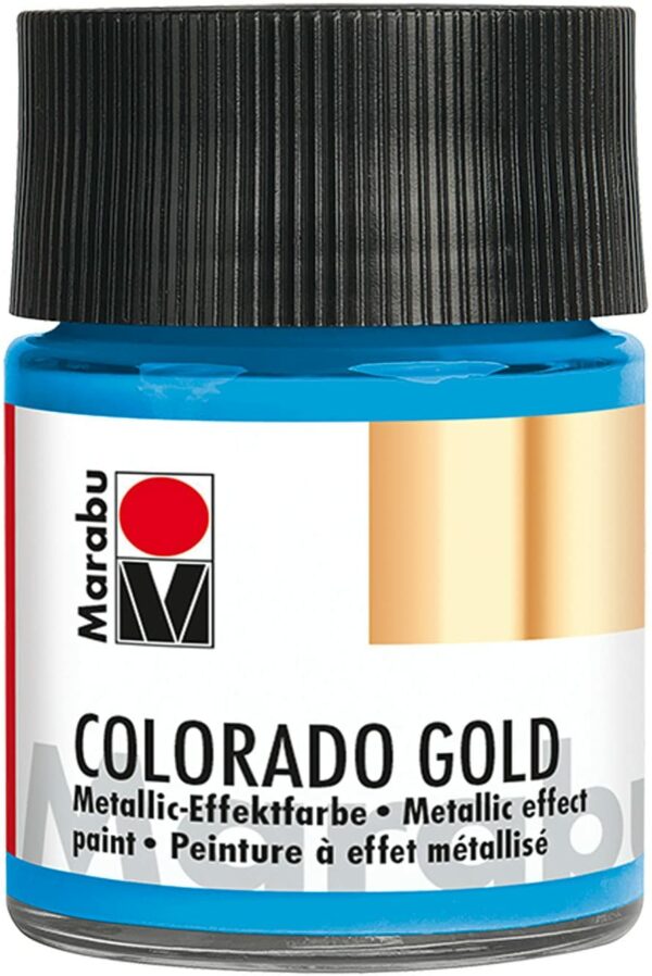 Vopsea - Colorado Gold 753 - Metallic Light Blue, 50 ml | Marabu