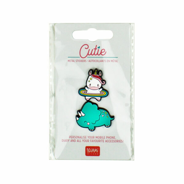 Set 2 stickers metalice - Cutie - Unicorn | Legami