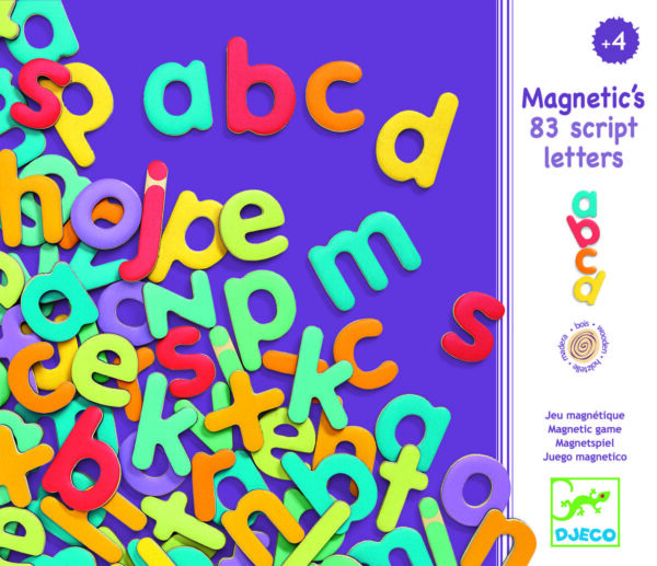 83 litere magnetice colorate pentru copii djeco
