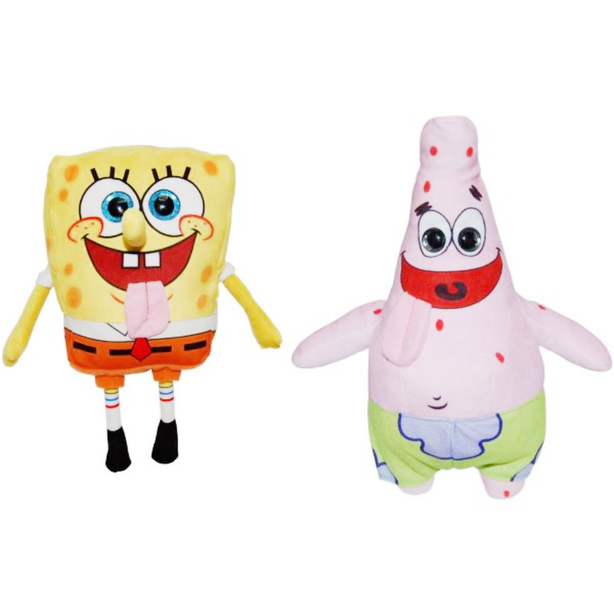 Set 2 jucarii de plus, Play By Play, Spongebob 16 cm si Patrick 23 cm