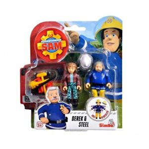 Set figurine Pompierul Sam - Derek si Steele, cu accesorii