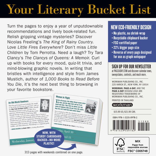 Calendar 2021 - 1000 Books to Read Before You Die Page-A-Day | Workman Publishing - imagine 2