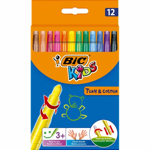 8805082 001w creioane cerate turncolor bic 12 culori