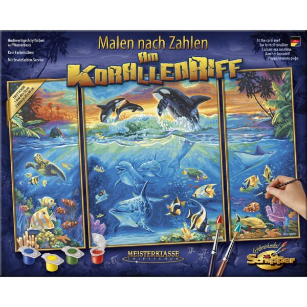 Kit pictura cu numere - Triptic - At the Coral Reef, 50x80 cm | Schipper - imagine 2
