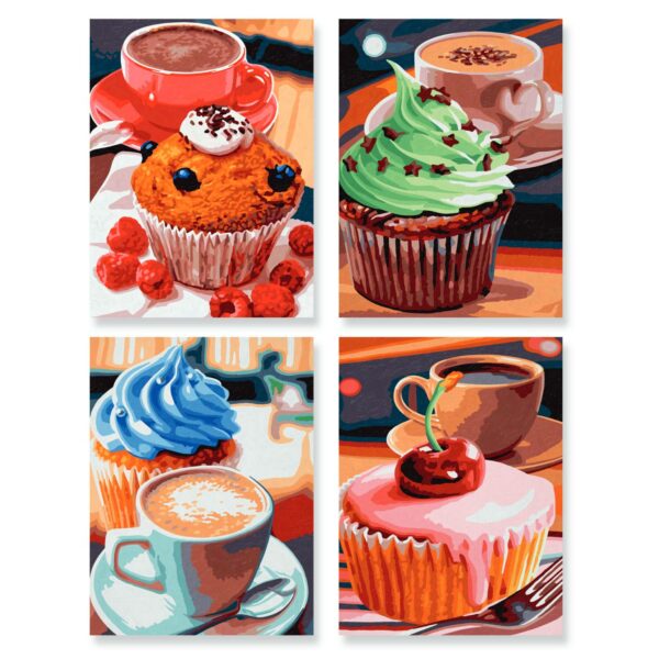 Kit pictura cu numere - Quattro - Cupcakes, 48x60 cm | Schipper - imagine 4