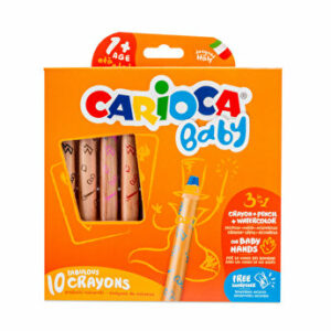 Set 10 creioane colorate 3 in 1, Carioca Baby