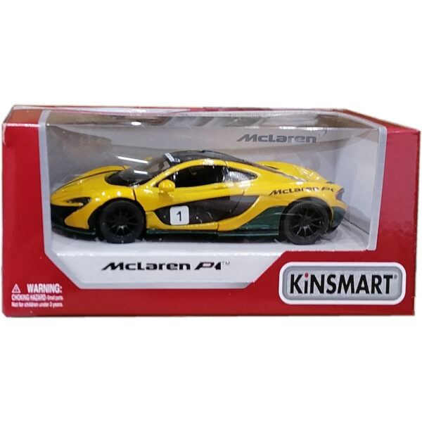 Masinuta din metal Kinsmart, McLaren P1, Galben