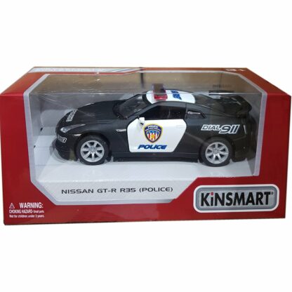 902018 004w masinuta metalica de politie kinsmart nissan gt r r35