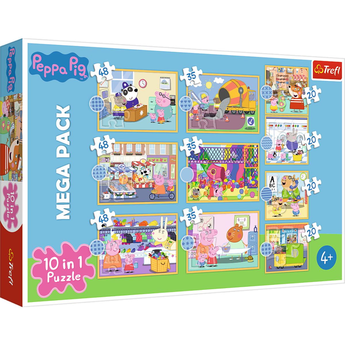 Puzzle 10 in 1, Trefl, Fa cunostinta cu Peppa Pig (48, 35 si 20 piese) 1 Puzzle 10 in 1, Trefl, Fa cunostinta cu Peppa Pig (48, 35 si 20 piese)