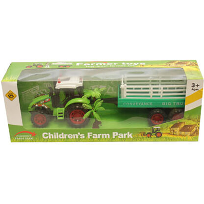 912020 006w tractor cu remorca unika toy verde