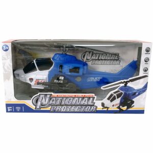 Elicopter cu semnale luminoase Unika Toy, Albastru, 36 cm