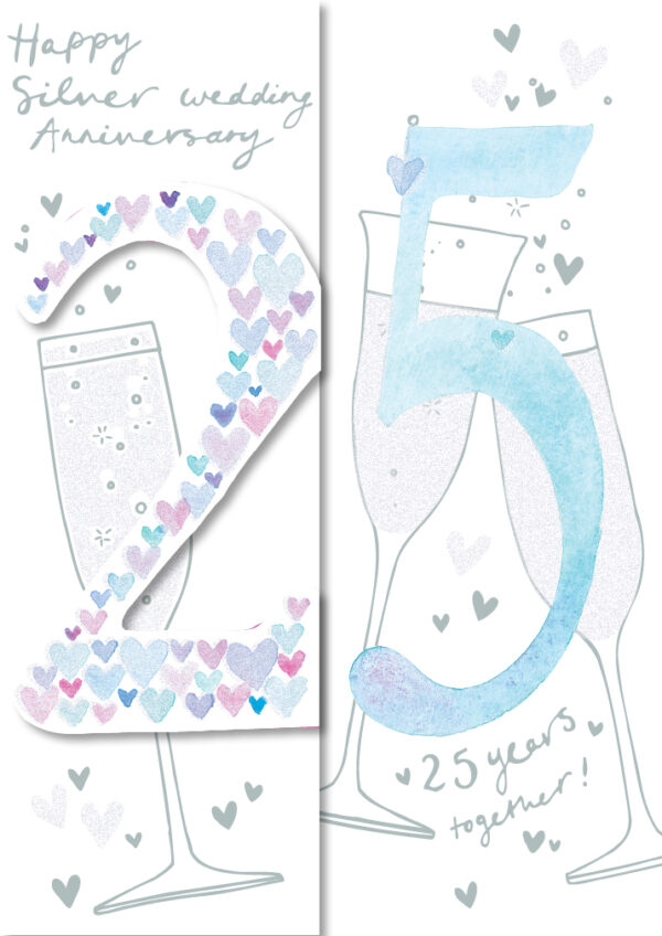 Felicitare aniversara - Silver Wedding | Ling Design