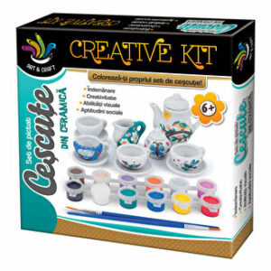 Set de pictat Cescute din cermica+vopsea, 12 culori