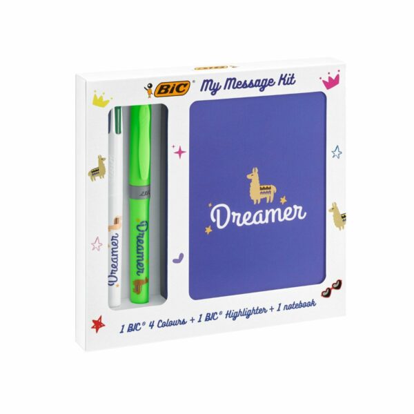 972091 001w set rechizite bic my message kit dreamer 4