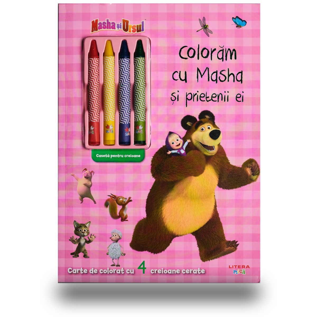 Coloram cu Masha si prietenii ei, contine 4 creioane cerate 1 Coloram cu Masha si prietenii ei, contine 4 creioane cerate