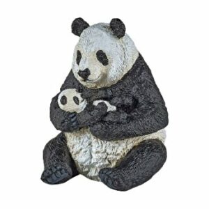 Figurina Urs Panda sezand cu pui in brate