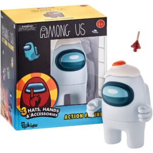 Among us figurine de actiune - 1 figurina + 3 palarii ascunse + accesorii - alb