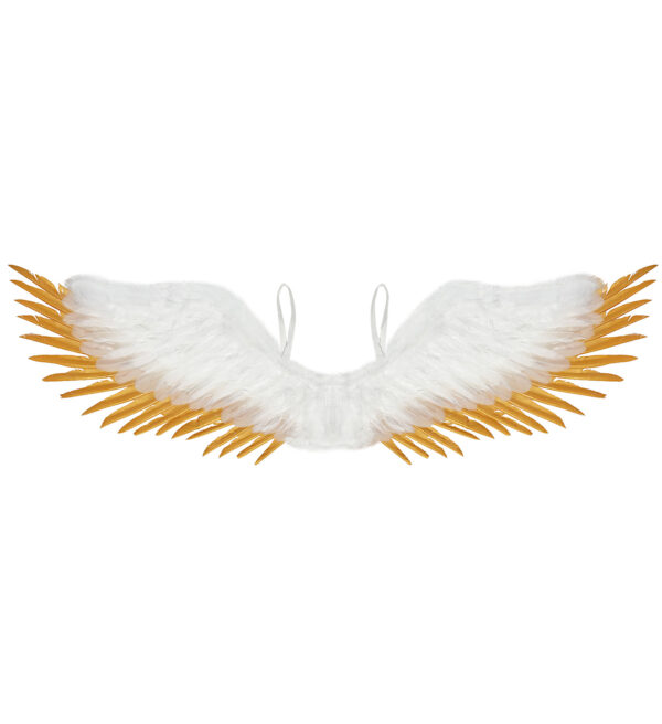 Aripi inger alb-aurii 100 cm