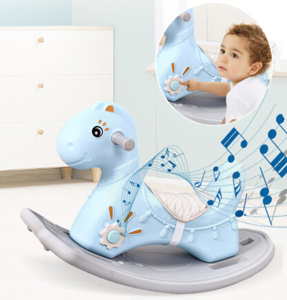 Balansoar calut pentru copii cu muzica Nichiduta Rocking Horse Albastru 323031 4