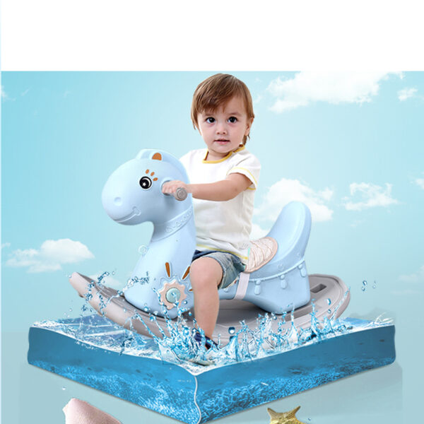 Balansoar calut pentru copii cu muzica Nichiduta Rocking Horse Albastru 323031 5