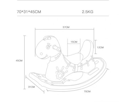 Balansoar calut pentru copii cu muzica Nichiduta Rocking Horse Albastru 323031 6