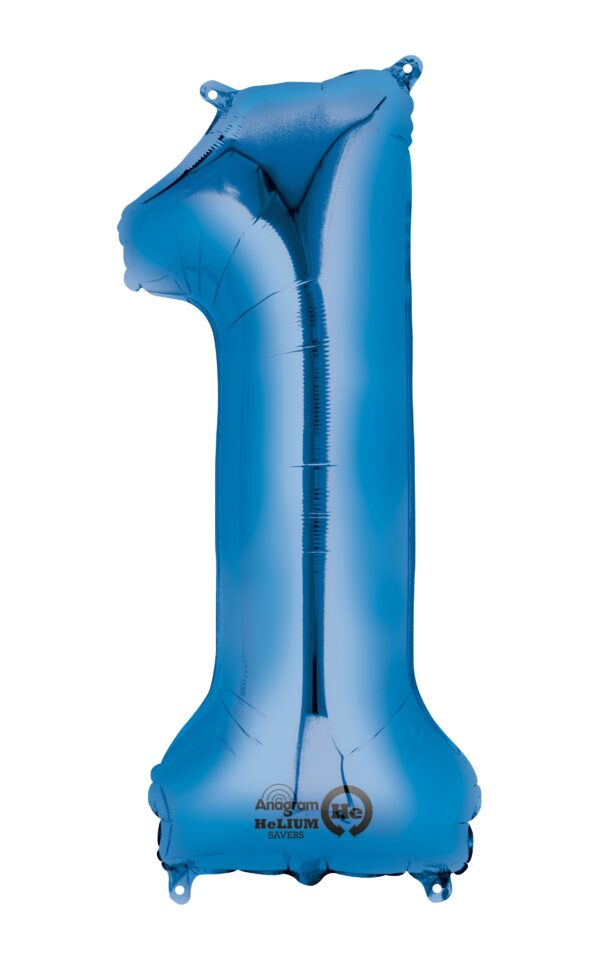 Balon folie cifra 1 albastru