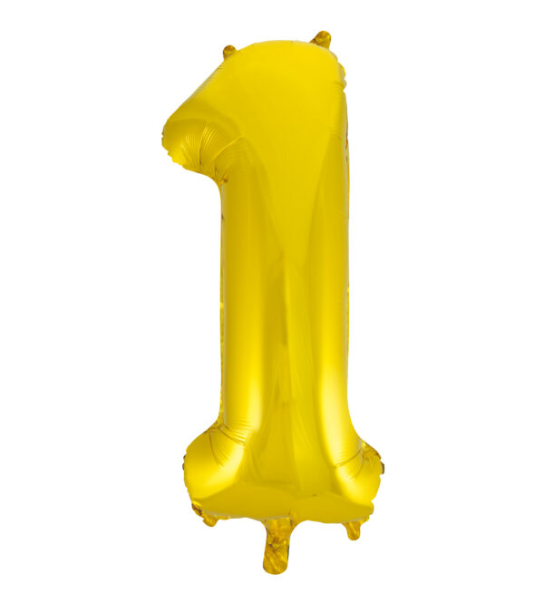 Balon folie cifra 1 auriu