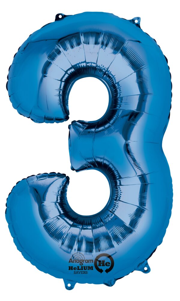 Balon folie cifra 3 albastru